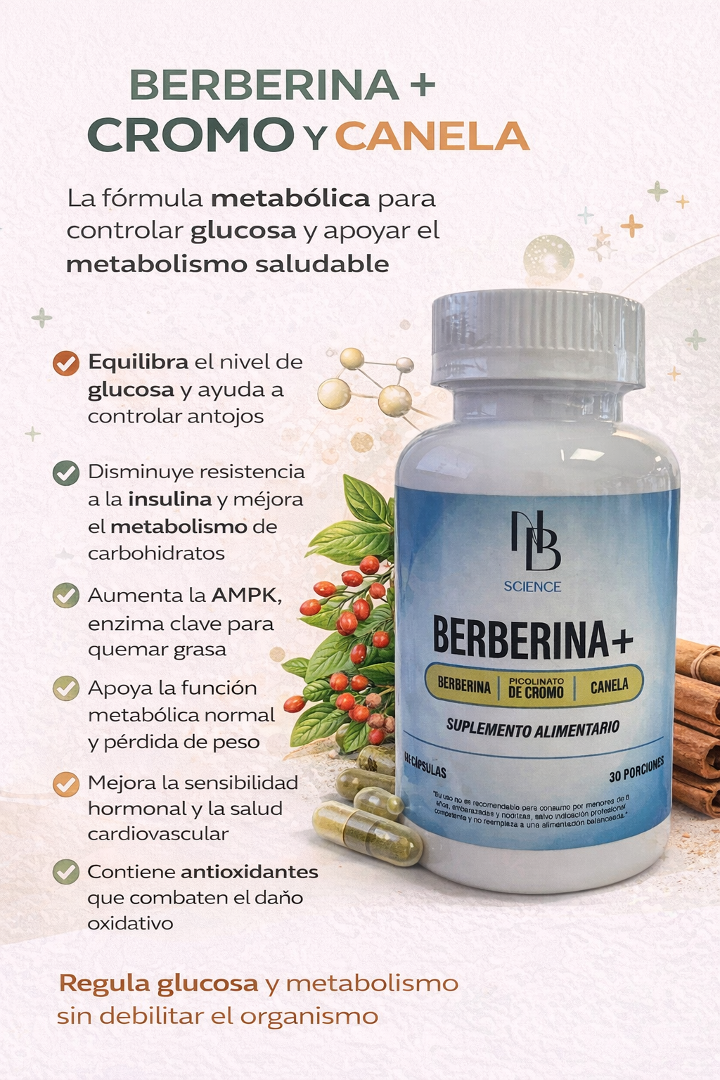 Berberina + Cromo + Canela